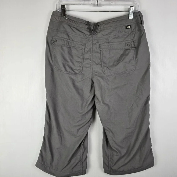 NWOT The North Face Women's Nylon Rip Stop Grey Capris Drawstring Waist Size 8 - Picture 2 of 13